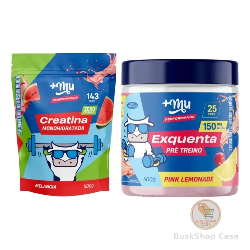 Kit Suplemento Mu Creatina Melancia Exquenta Pink Lemonade Pó Energia/nutricional 2 Piezas 1.2kg Unidad Mu Performance +mu Melancia E Pink Lemonade