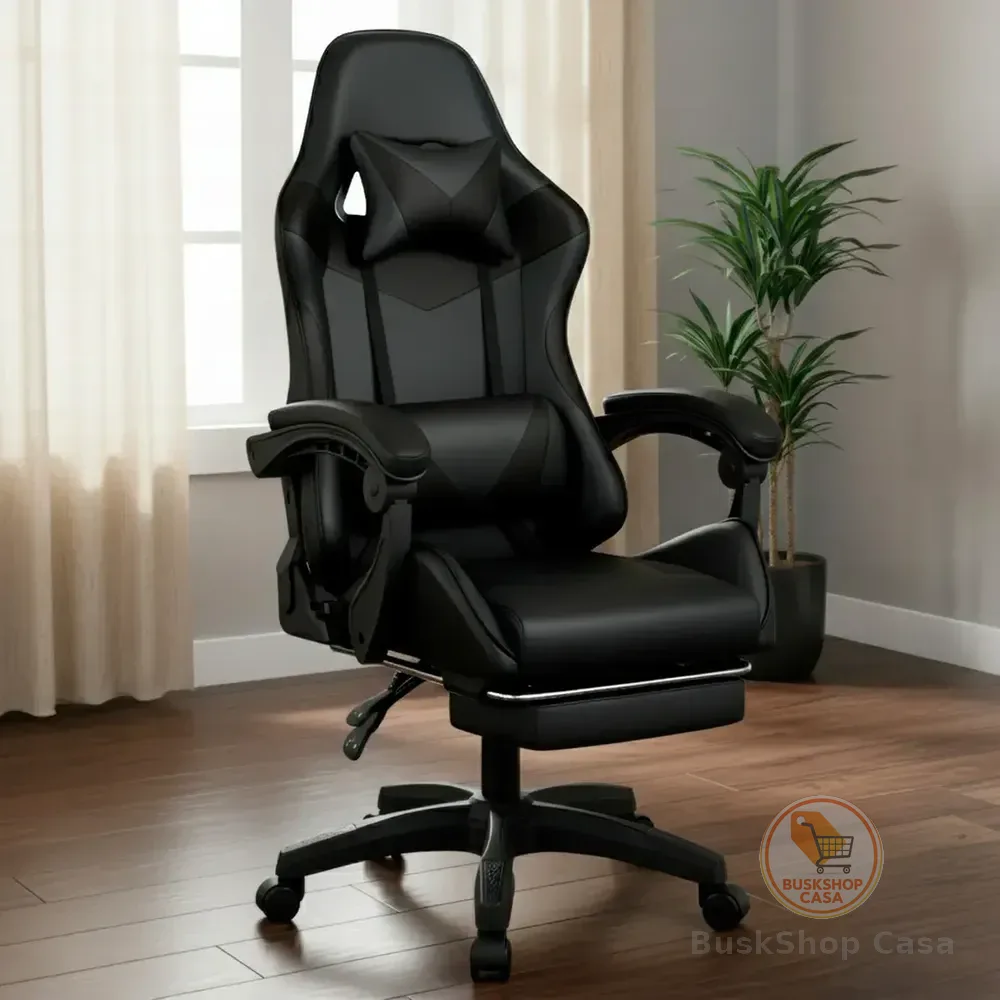 Cadeira Gamer Jogos Escritório Ergonômica Giratória 360 Luxo Cor Preto
