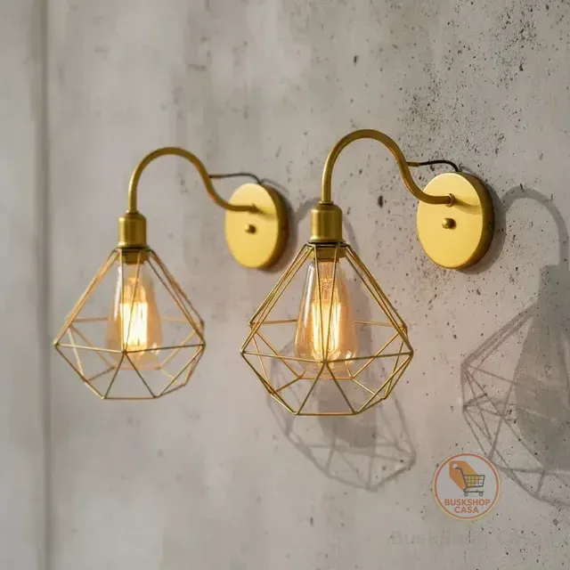 Arandela De Parede Pendente Luminária Aramado Diamante Retrô