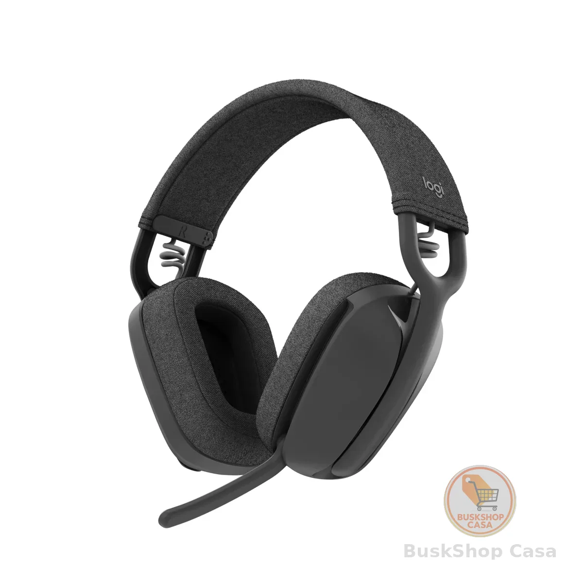 Headset Sem Fio Logitech Zone Vibe 100 Com Microfone Flip- to-Mute Com Cancelamento de Ruído, Conexão Bluetooth, Até 20h de Bateria, Design Leve e Confortável - Grafite