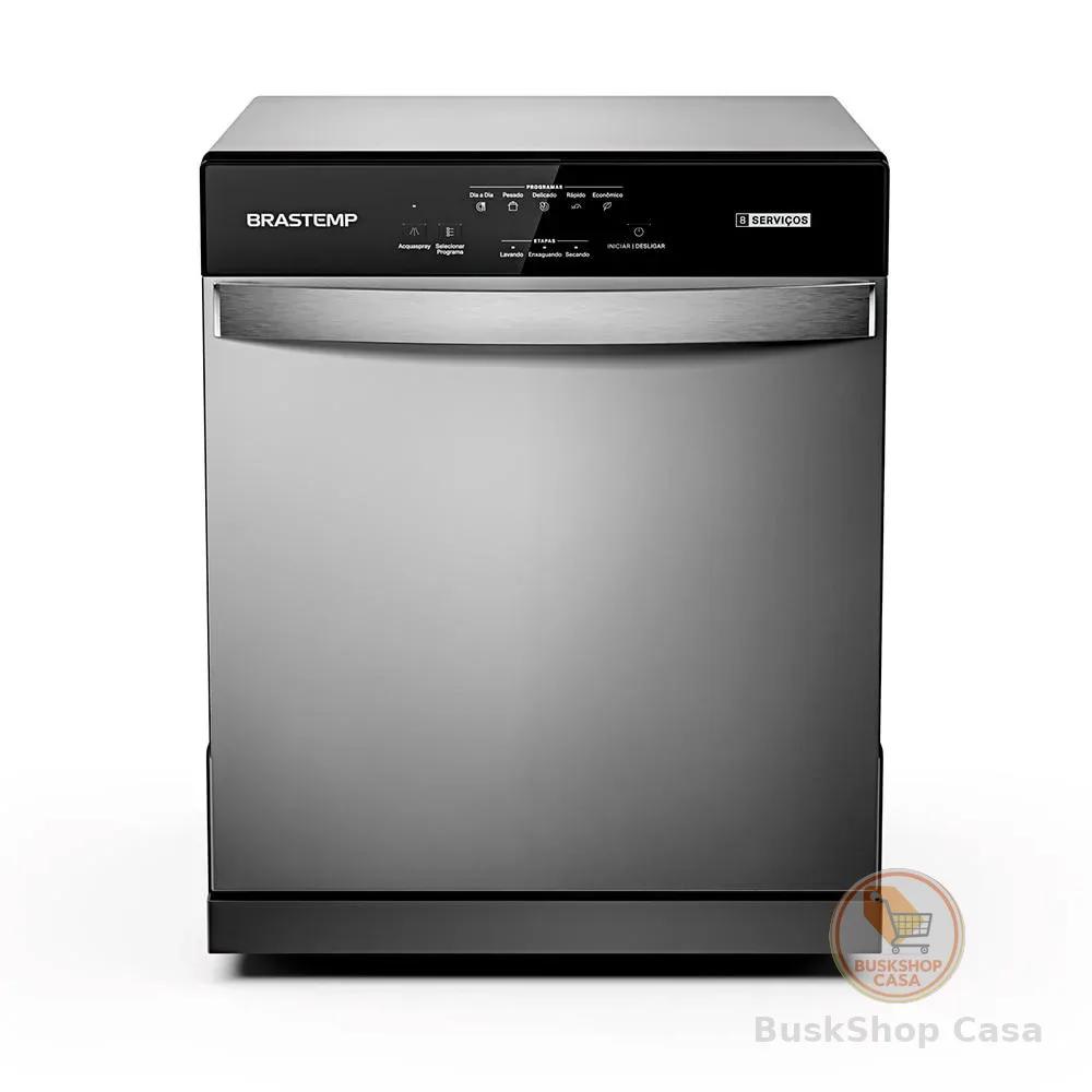 Lava Louças Brastemp 8 Serviços Compacta BLF08BS Cinza para Cozinha 220v