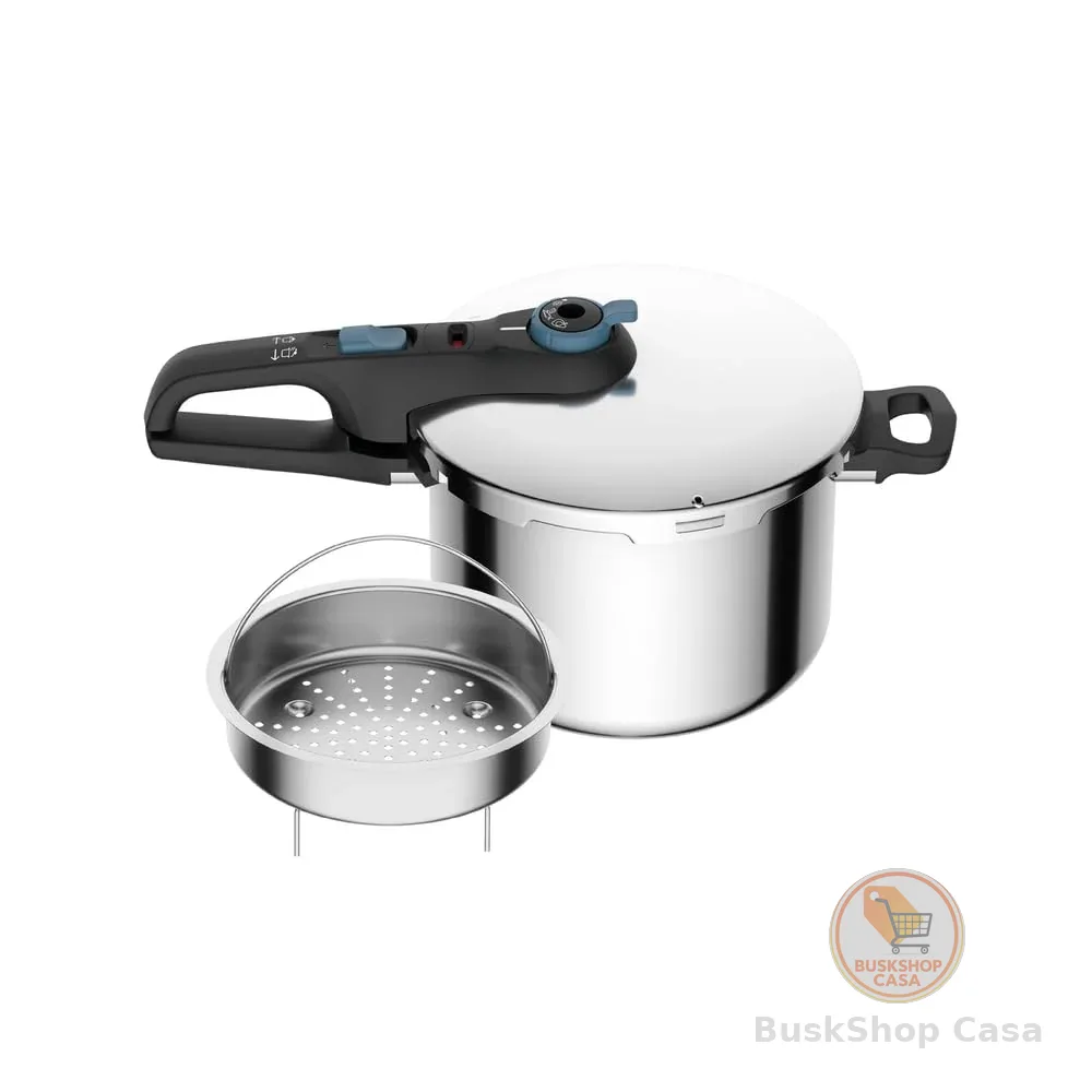Panela De Pressão Rochedo Inox Trendy 6 litros Fechamento Externo Com Cesta De Vapor