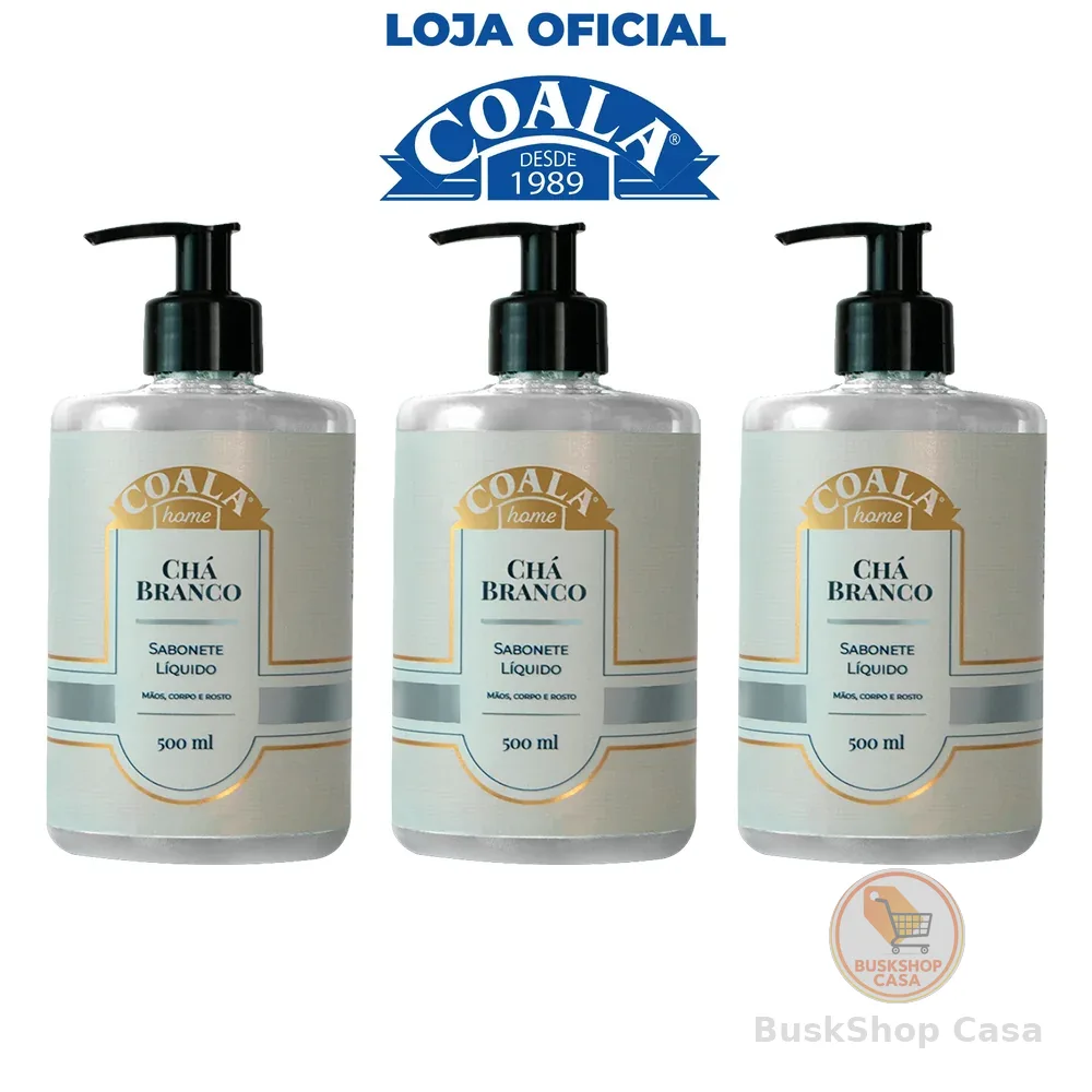 Kit 3 Unidades Sabonete Líquido Chá Branco 500 ml