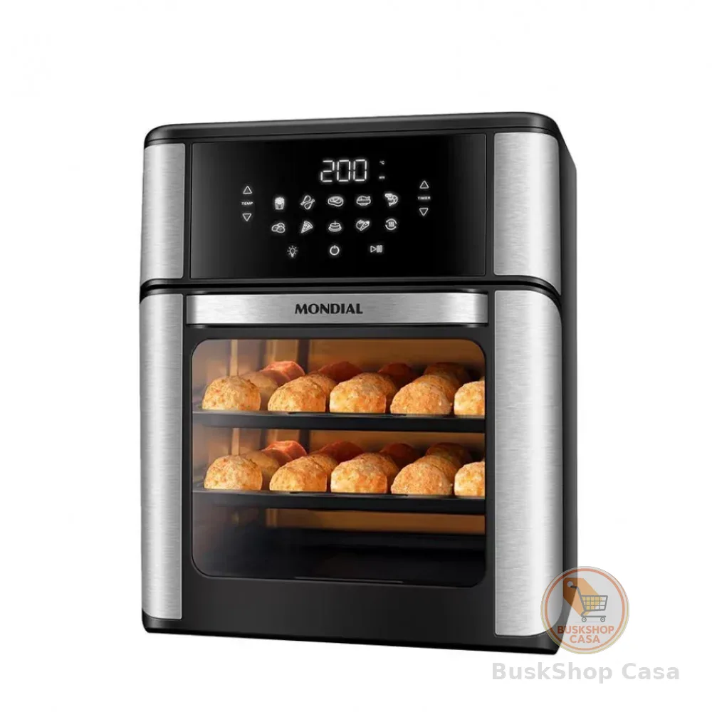 Fritadeira Elétrica Sem Óleo Air Fryer Oven 2 em 1 Mondial AFON-12L-BI 12L Digital