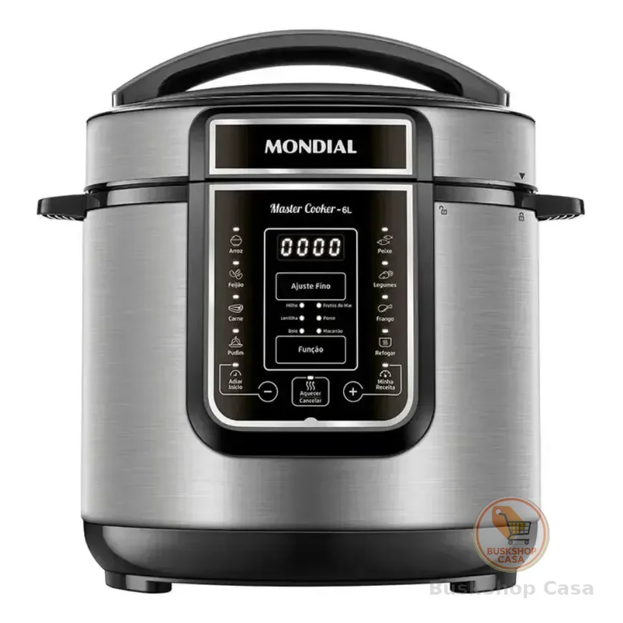 Panela Elétrica Pe-60-6l Digital Pressão 6l Mondial Cor Preto Frequência 60hz Preto/inox 220v 60 Hz