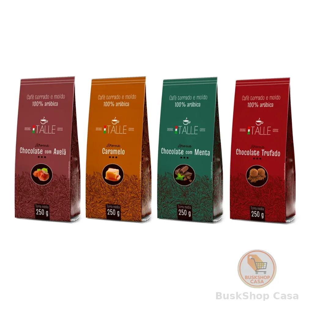Kit 4 Cafés Torrado  E Moído Aromatizados - Todos os Aromas