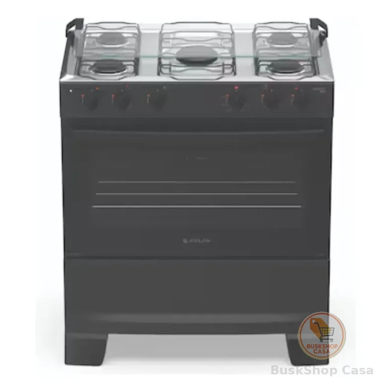 Fogão 5 Bocas Mônaco Plus Com Mesa Inox Automático Atlas Preto