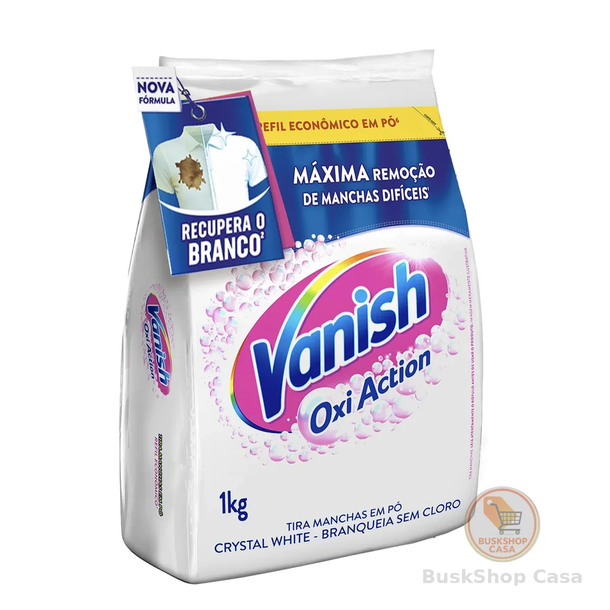 Tira Manchas Vanish em Pó 1kg - Crystal White, Oxi Action