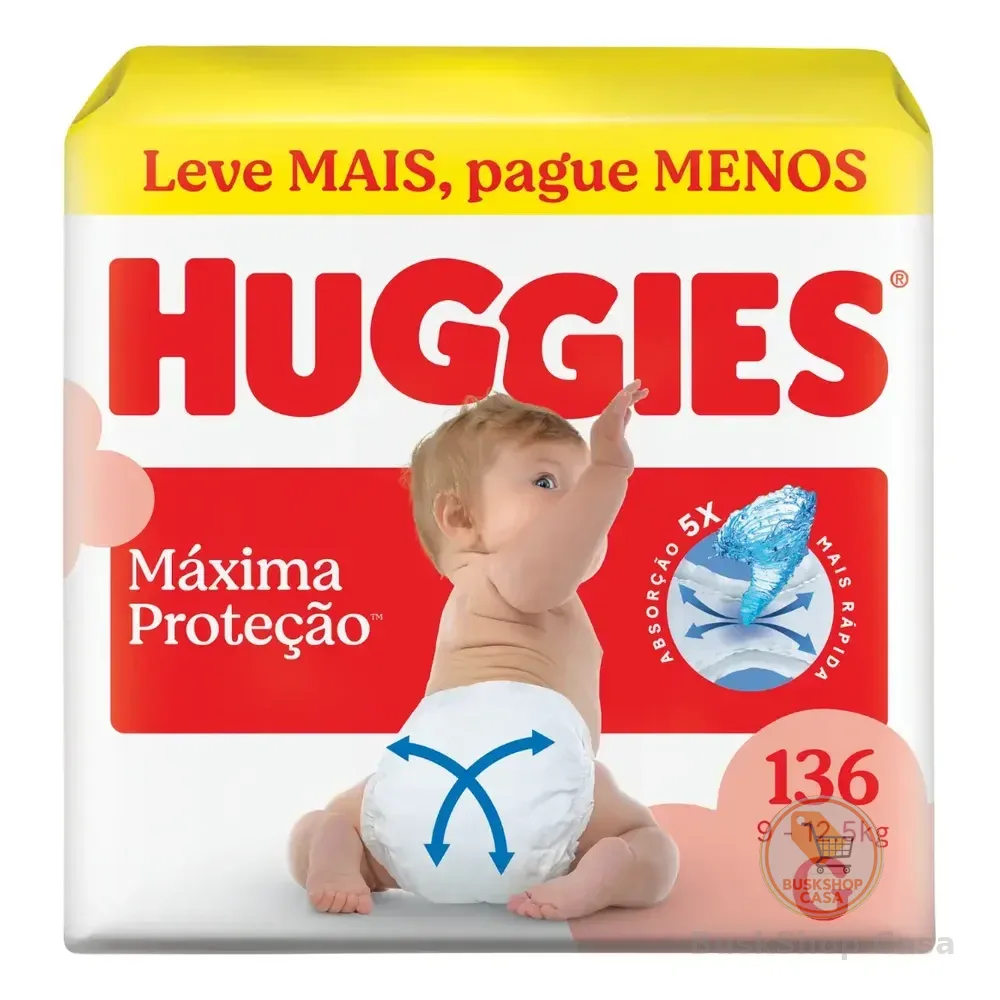 Huggies Fralda Descartável Máxima Proteção G - 136 Un Sem Gênero