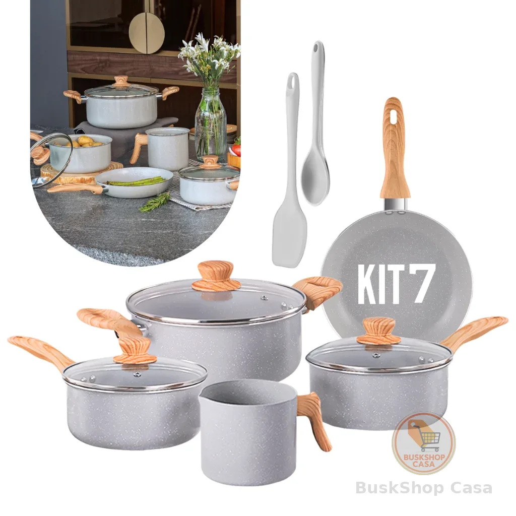 Jogo de Panelas Brinox Easy 7 Peças ou 10 Peças Ceramic Life Antiaderente Indução Cor Gris