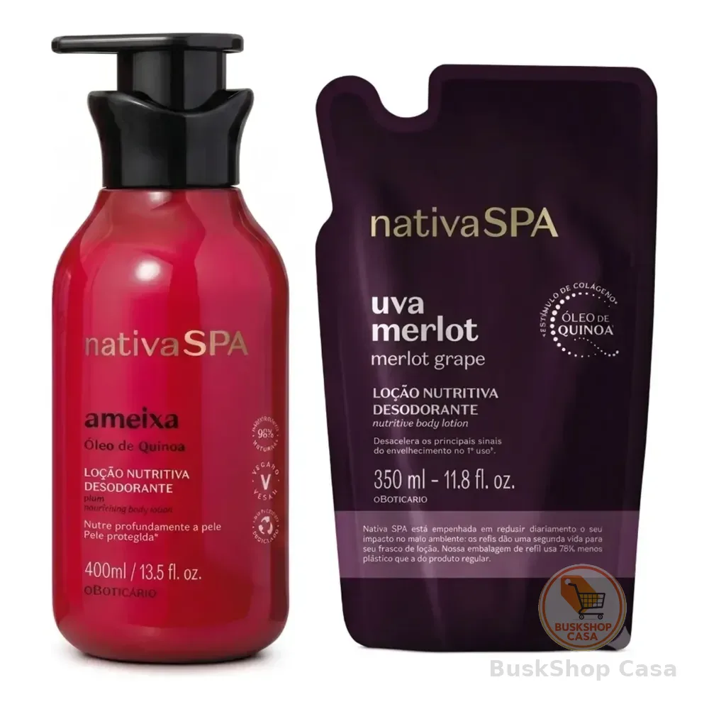 Combo Nativa Spa Ameixa E Uva Merlot: Loção Hidratante Corpo