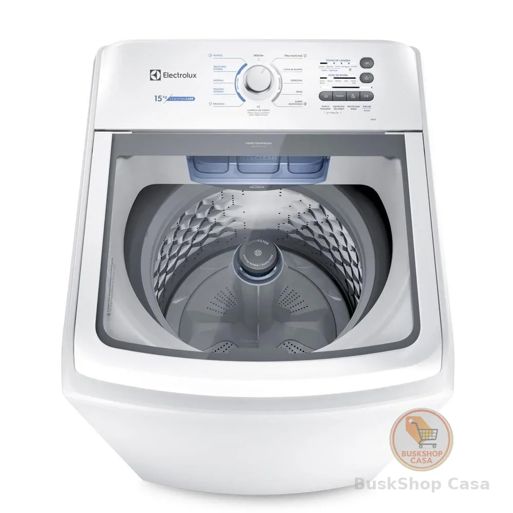Máquina de Lavar Electrolux 15kg Branca Essential Care com Cesto Inox e Jet&Clean (LED15)