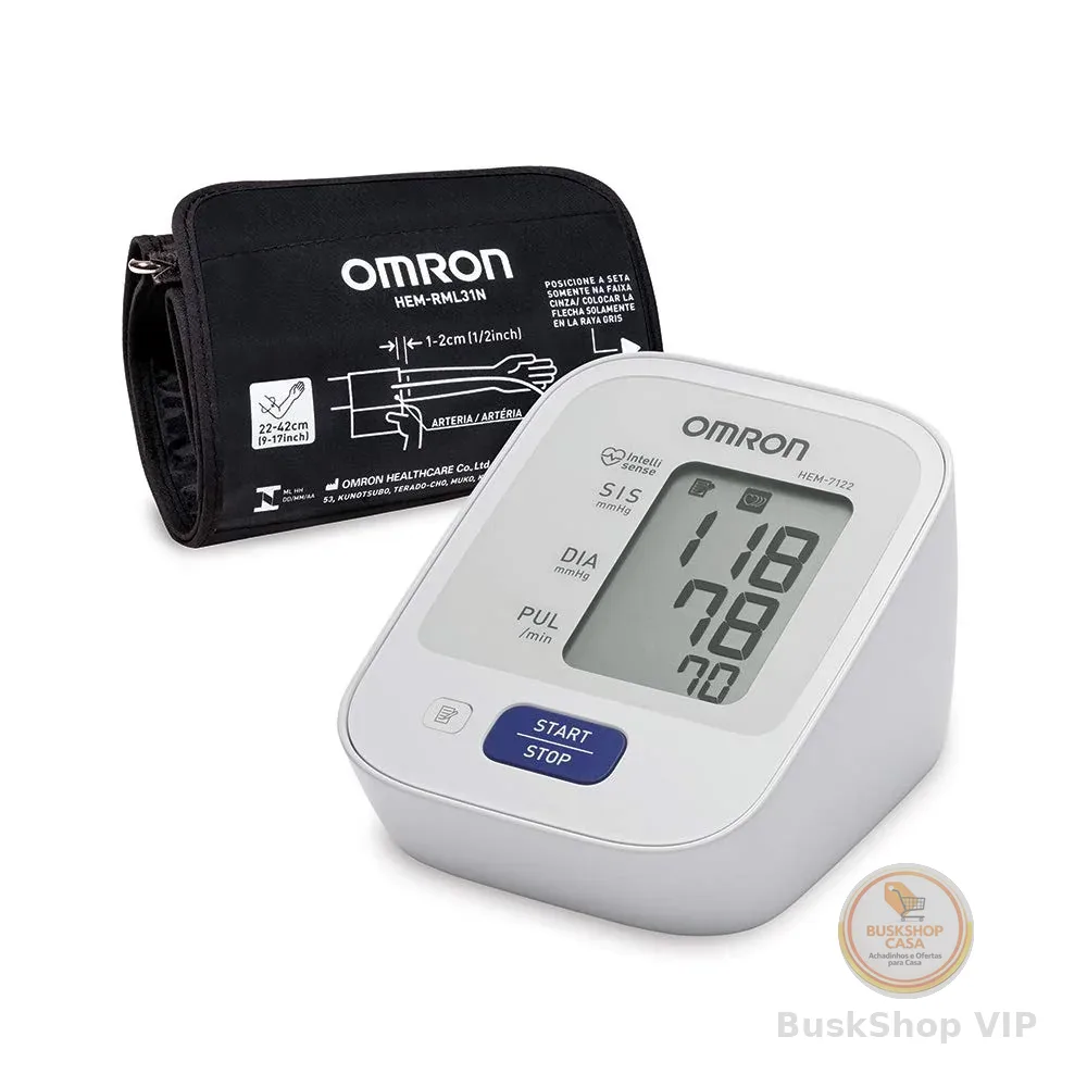 OMRON Monitor de Pressão Arterial de Braço Control+ HEM-7122