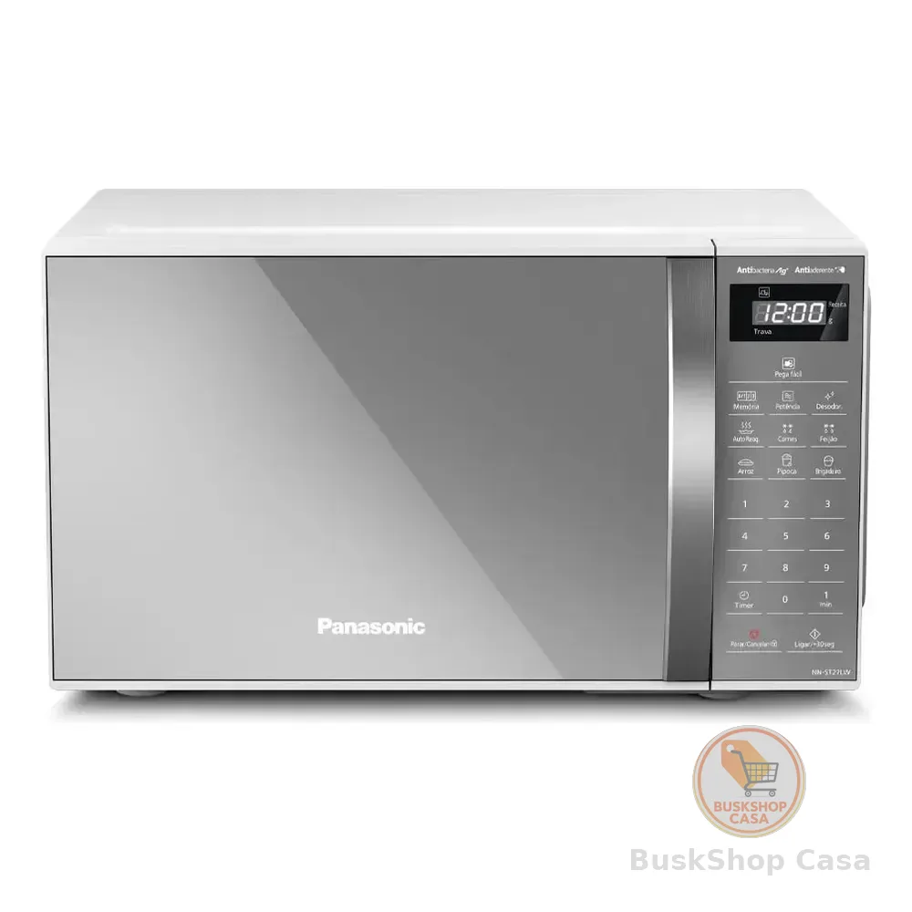 Microondas Panasonic Nn-st27lwru 21l Branco Espelhado Tecnologia Pega Fácil 127v