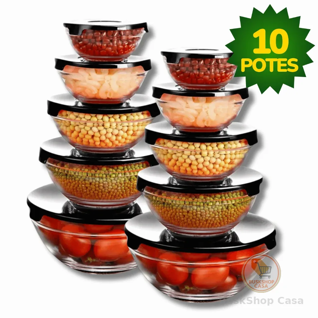 Kit Conjunto De Potes de Vidro Resistente Organizadores De Cozinha Multiuso