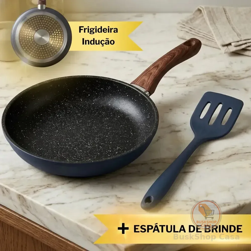 Frigideira Antiaderente de Cerâmica Pítia 24" com Espátula, para Indução