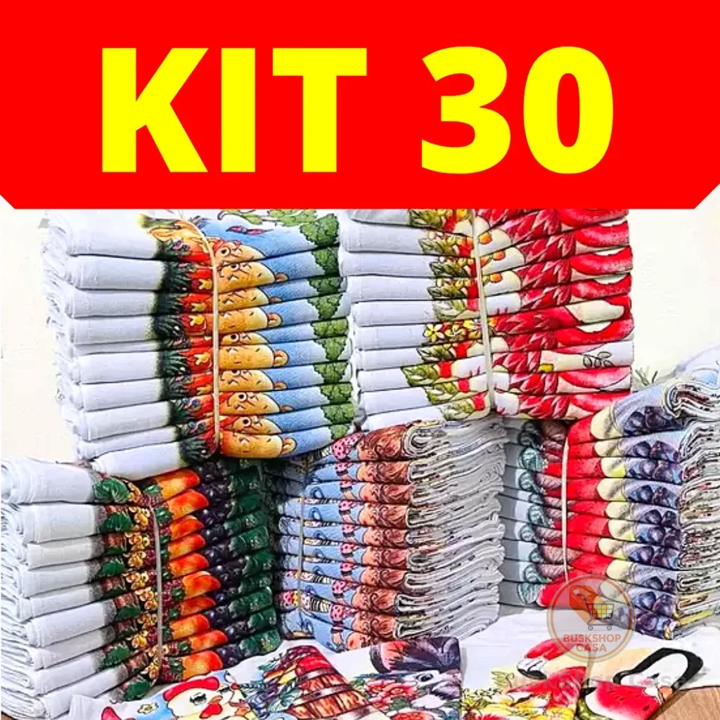 Kit 30 Panos De Prato GRANDES 100% 35 X 60 CM Algodão Estampados