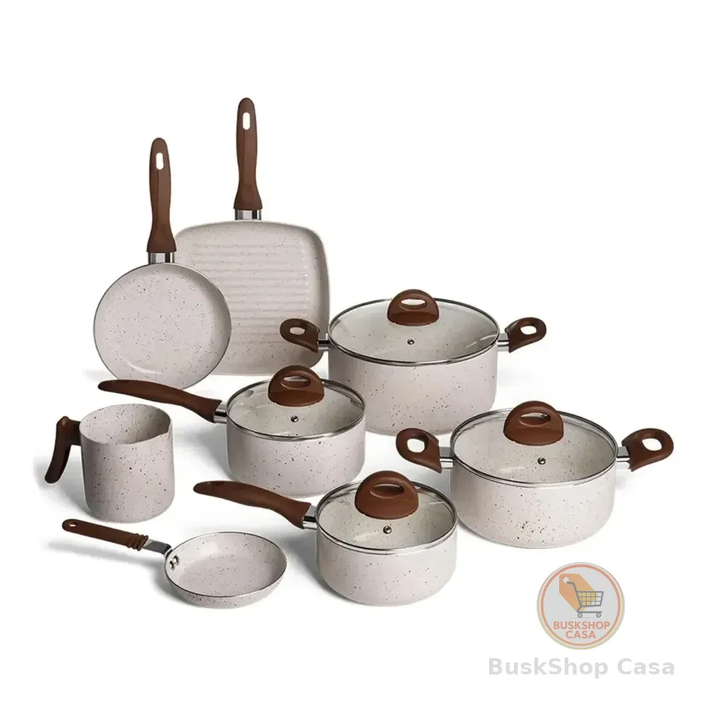 Conj De Panelas 8 Peças Ceramic Life Smart Plus Vanilla - Brinox Baunilha