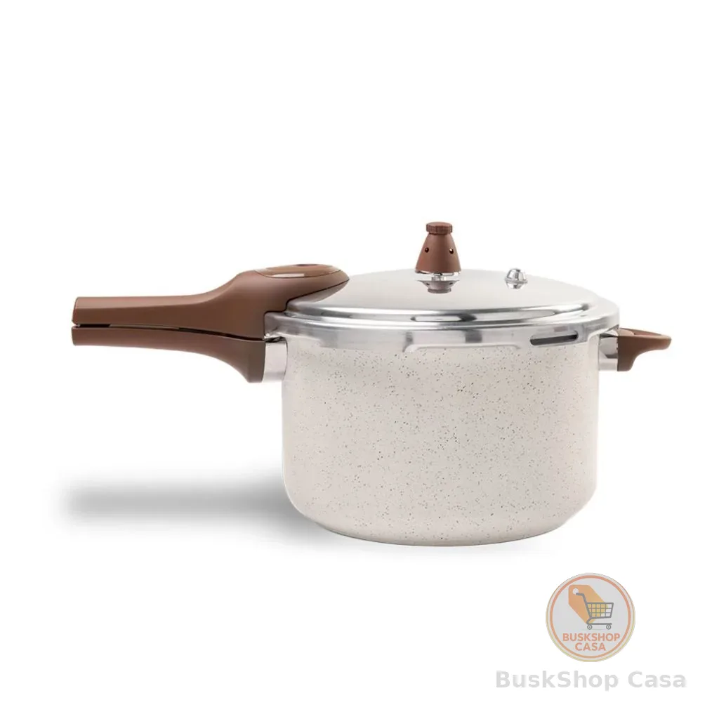 Panela de Pressão 6.8l Brinox Ceramic Life Pressure com Fundo de Indução 24 cm Vanilla