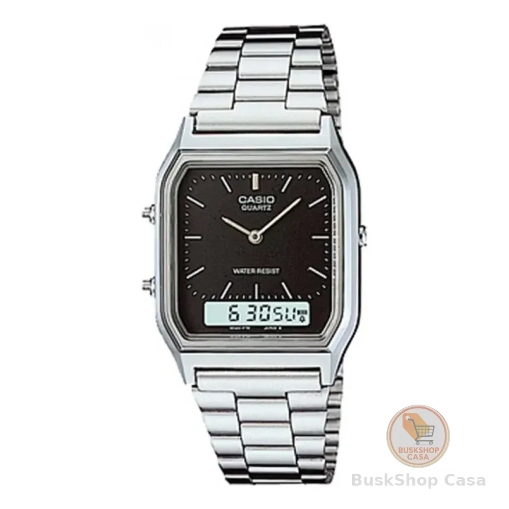 Relógio Casio Unissex Vintage Prata Aq-230a-1dmq Prata