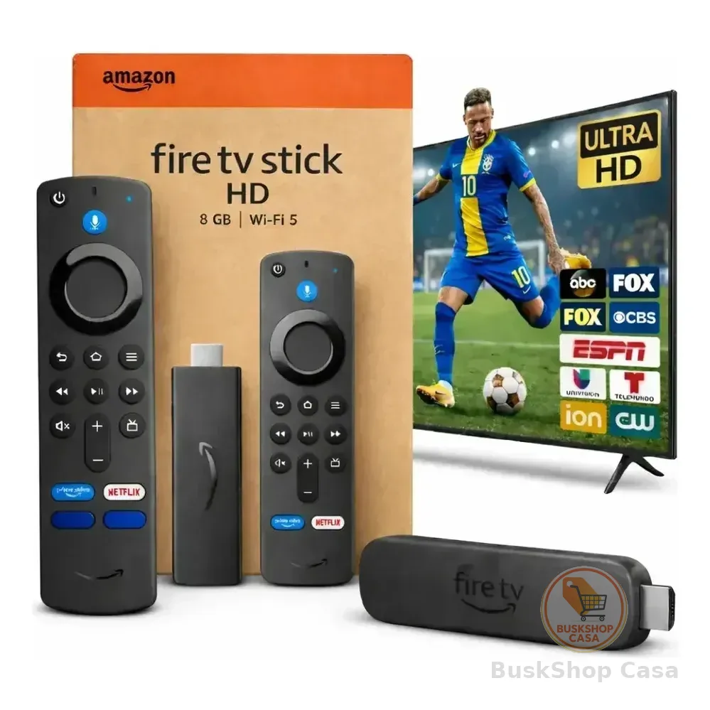 Streaming Stick Familar Amazon Fire Tv Full Hd Com Alexa E Controle De Voz Preto