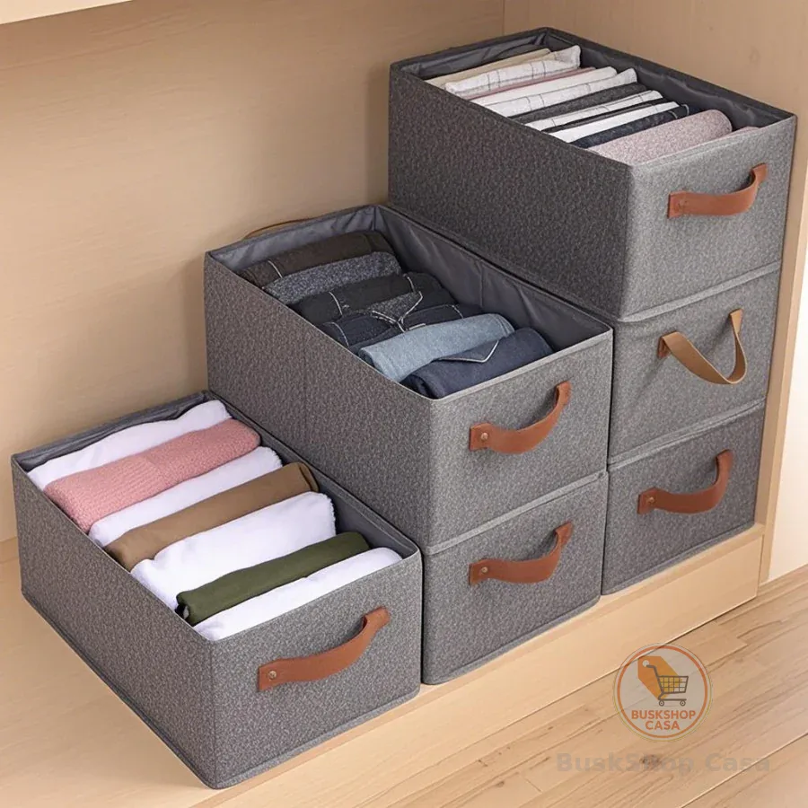 KIT 2/4/6/8 Cesto Organizador de Guarda Roupas Reforçado Caixa para Armazenar Multiuso Rígido