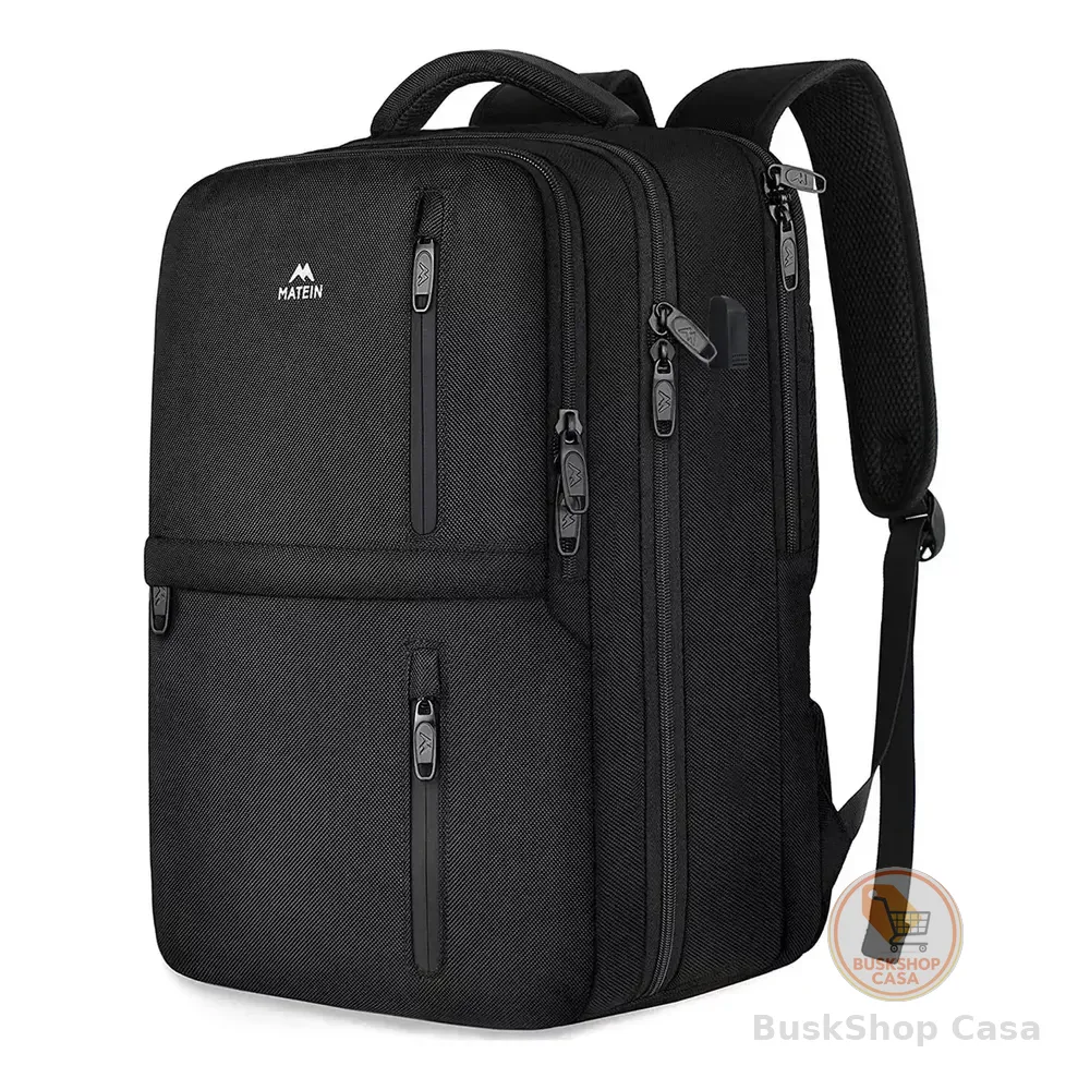 Mochila Viagem Masculina 40l, Itens Pessoais Grande Capacidade Com Compartimento Para Sapatos, Para Notebook De 17 Polegadas, Ideal Para Trabalho, Academia, Escolar, Preta Matein Preto Liso
