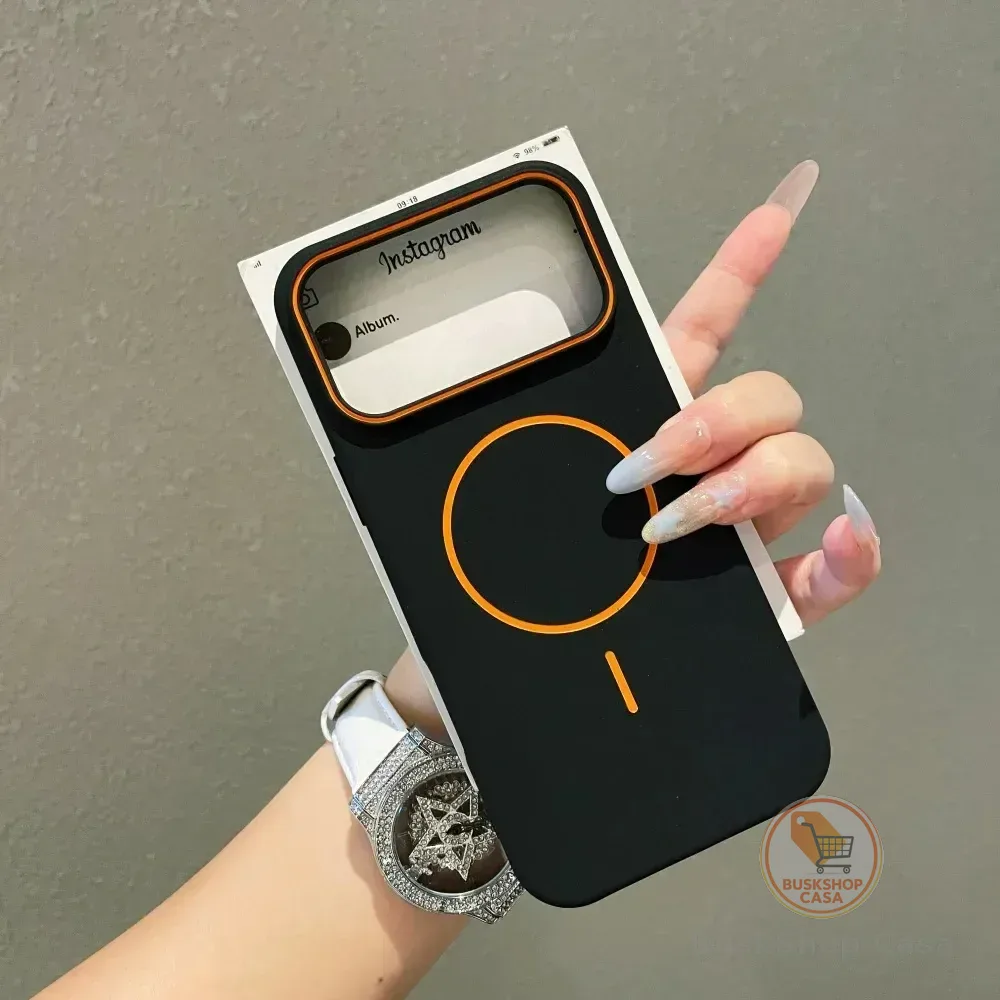Capa Slim Fosca Antichoque Anel Magsafe iPhone 17 Pro Promax Preto iPhone 17 Pro Max