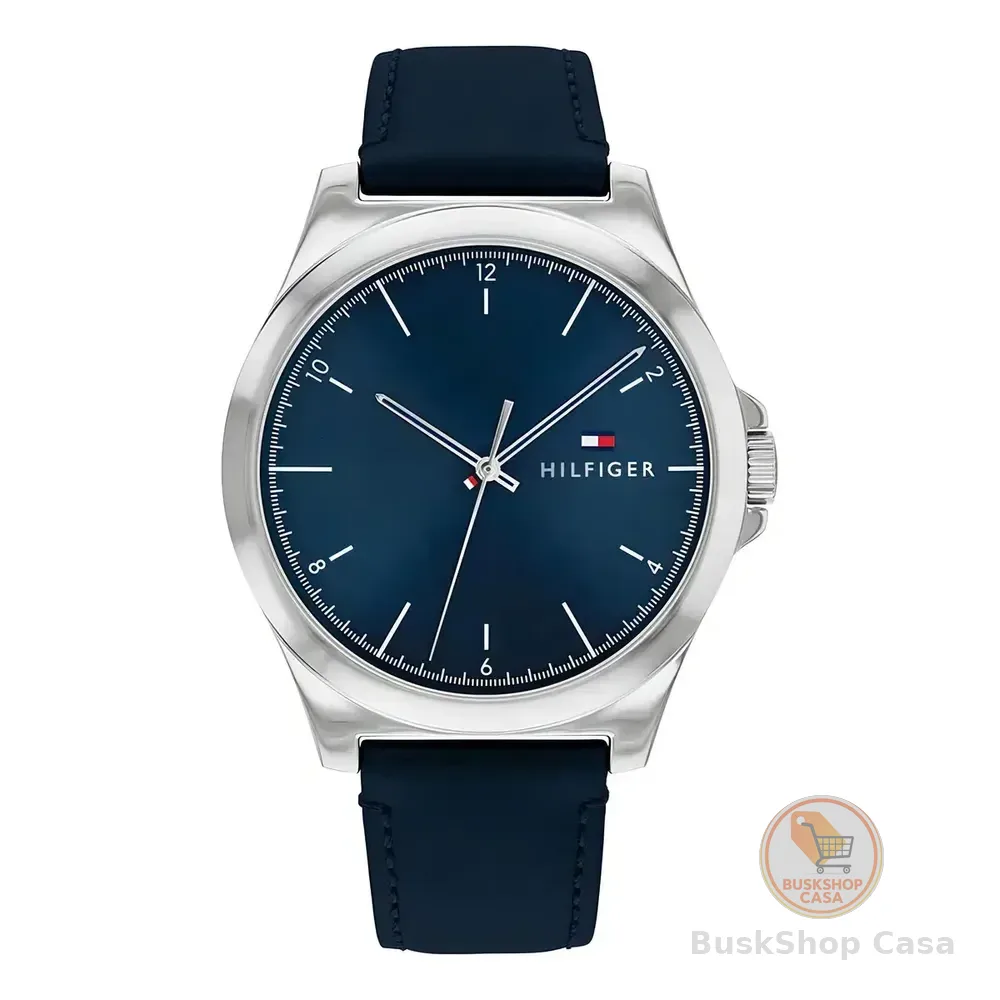 Relógio Tommy Hilfiger Norris Masculino Couro Azul - 1710666 Prateado Azul-escuro