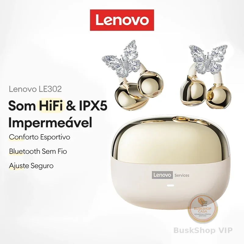 Lenovo LE302 Fones De Ouvido Bluetooth IPX5 À Prova D'água HIFI Qualidade De Som Confortável Durante O Exercício