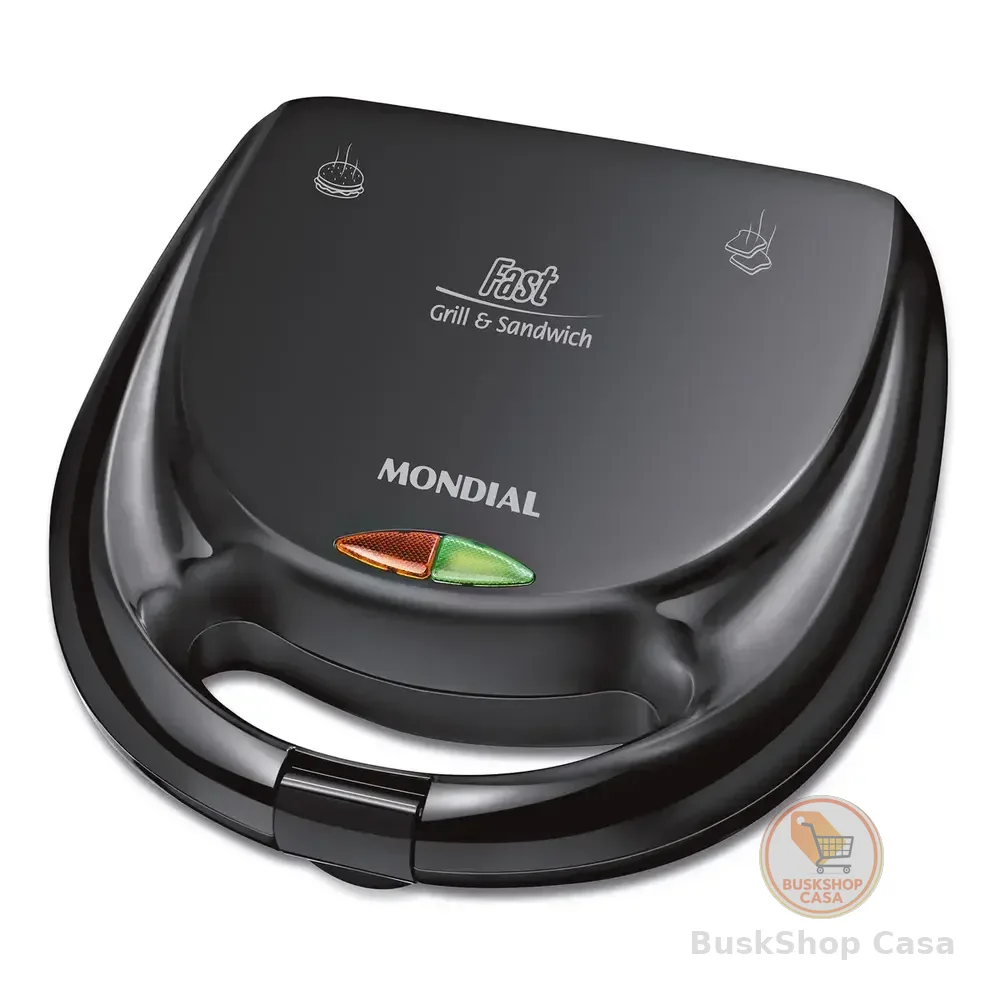 Sanduicheira Fast Grill E Sandwich Mondial 750w - S-12 Preto 127v