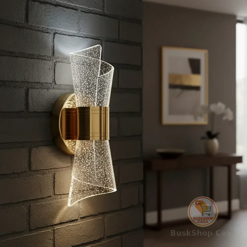 Arandela De Parede Moderna Dourada 22cm Luz De 3cores Bivolt 127/220v Dourado