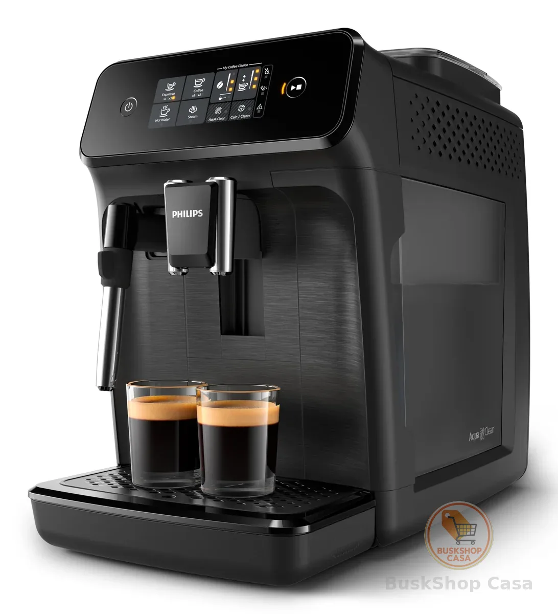 Philips Walita Cafeteira Espresso Superautomática Série 1200, 1500W, 15 Bar, 2 Bebidas, Moedor em Cerâmica, Display Touch, Preta, 110V (EP1220/15)