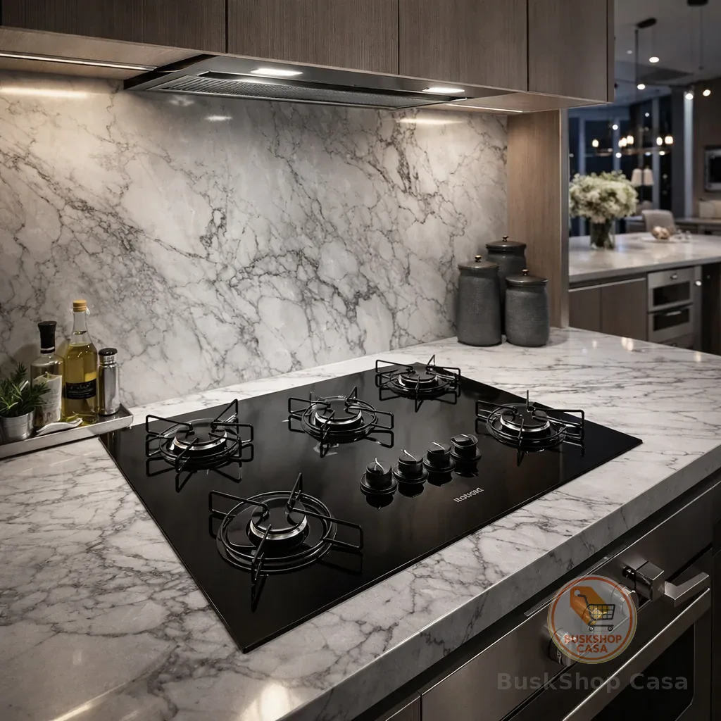 Cooktop Itatiaia Essencial 5 Bocas Preto Mesa de Vidro Temperado Acendimento Automático