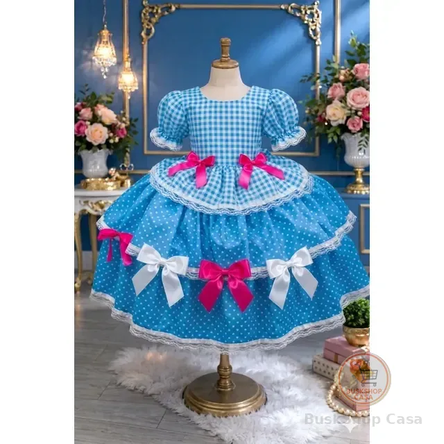 Vestido Infantil Festa Junina Quadrilha Caipira Sao Joao