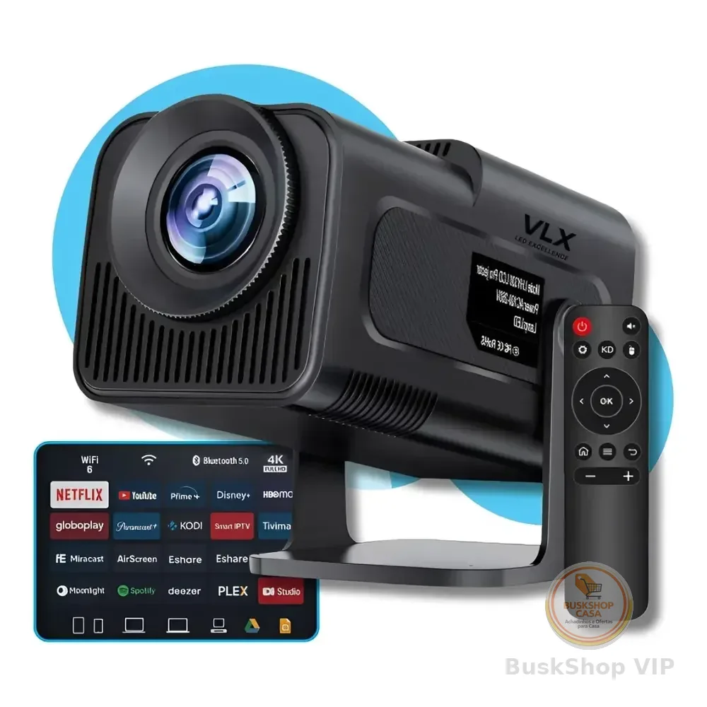 Projetor 4k Ultra Hd Hy320 Smart Wi-fi 6 Bluetooth Android Cor Preto 127/220v
