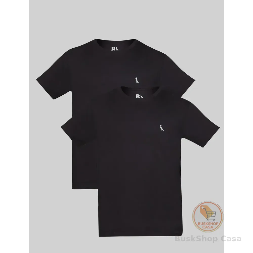 Kit Duas Camisetas Regular Essence Reserva Preto/preto Liso M Lisa