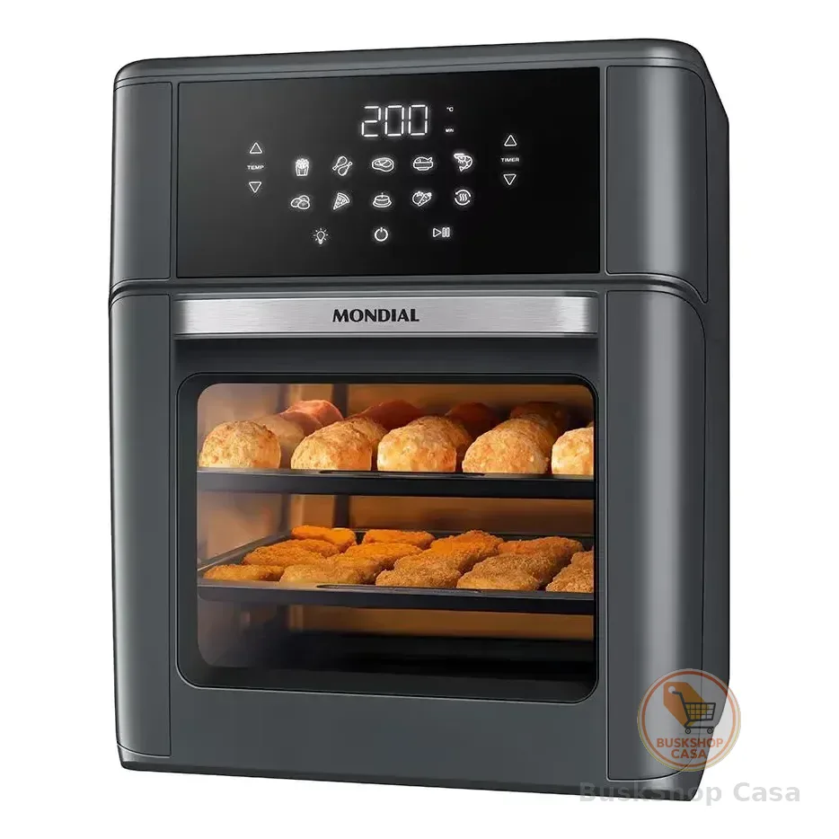 Fritadeira Air Fryer Oven Afon12lfg 12l Digital 2000 Mondial Cinza 110v