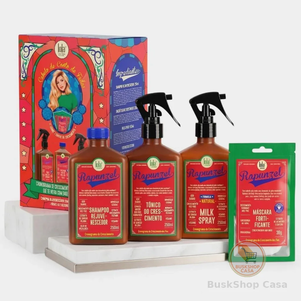 Kit Lola Rapunzel Linha Crescimento Capilar - Shampoo + Máscara + Tonico + Milk