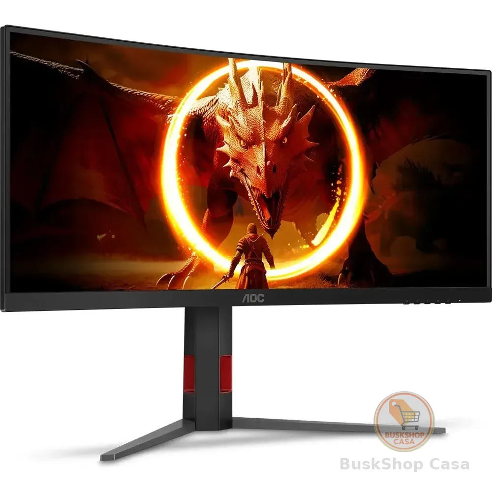 Monitor Gamer Curvo Aoc Agon Quad 34  Ultrawide U34g4c Preto 127/220v
