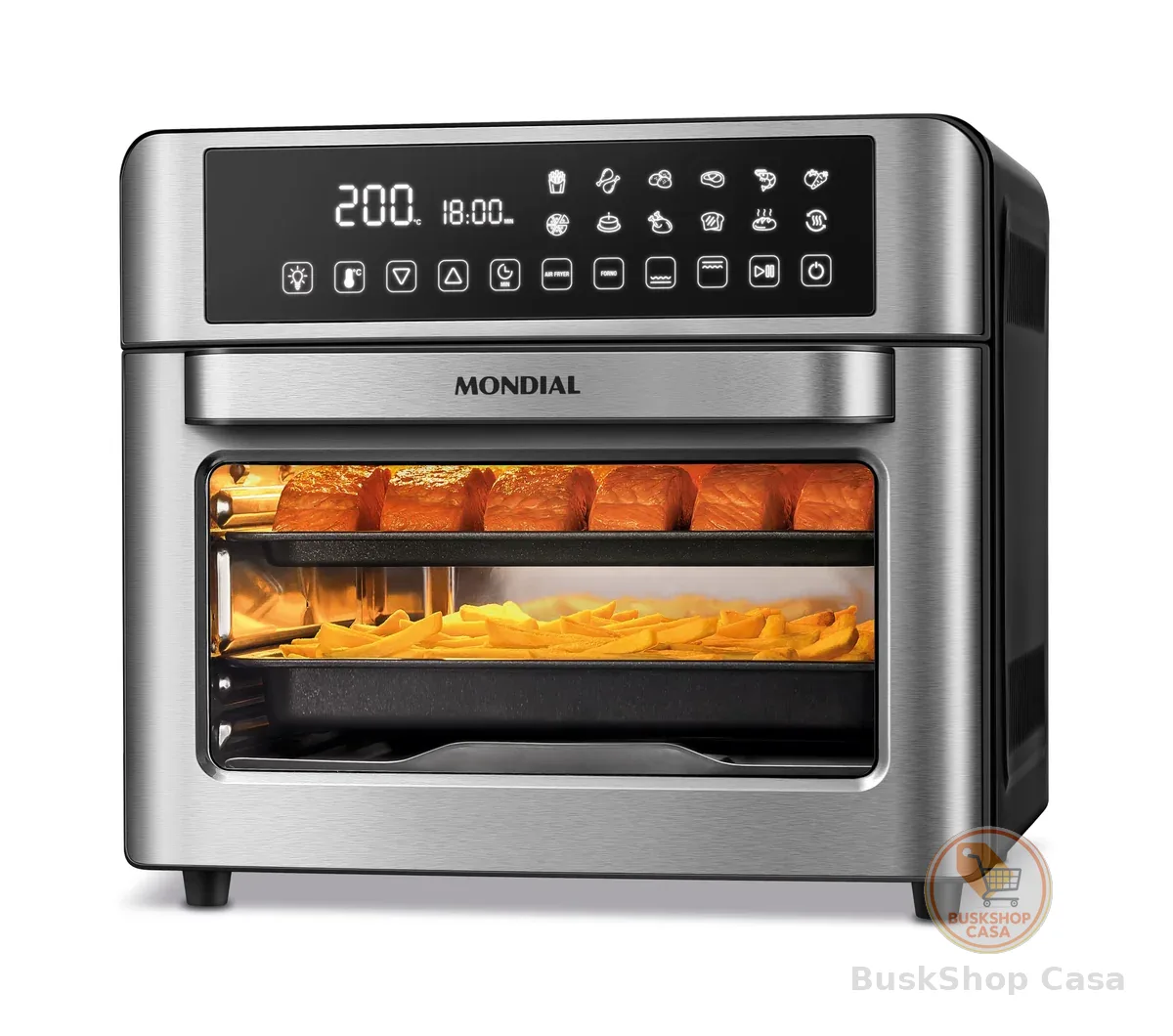 MONDIAL Fritadeira Air Fryer Forno Oven Digital 25L, Preto/Inox, 2000W, 110V - AFO-25L-BI