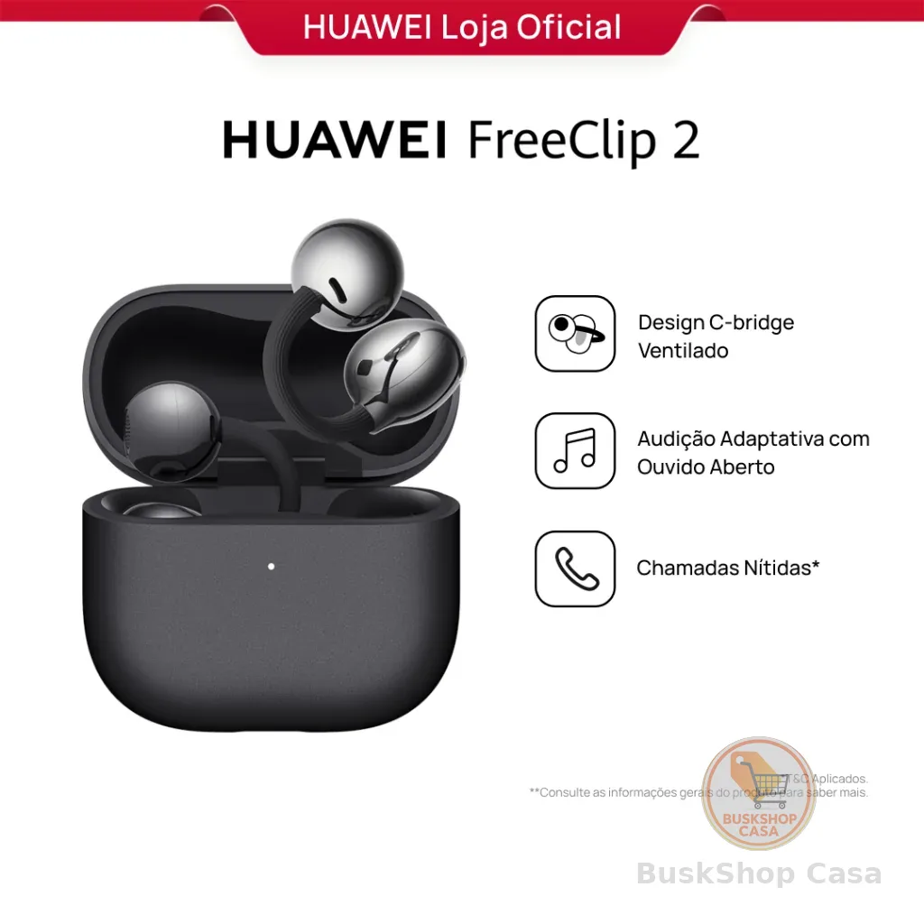 HUAWEI FreeClip 2 | Fone de Ouvido Bluetooth Sem Fio | Design em C | Chamadas Nítida