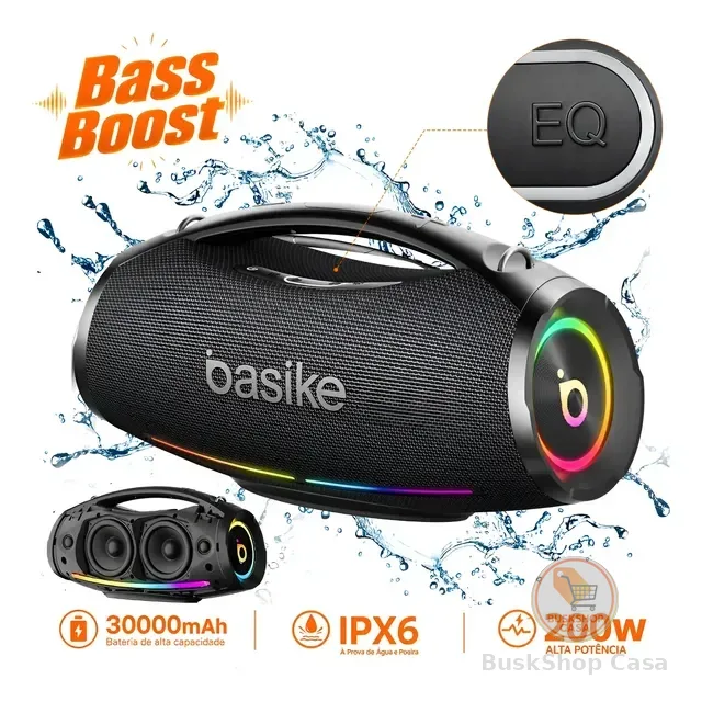 200w Caixa De Som Bluetooth Portátil 36h Tws Ipx6 Boombox
