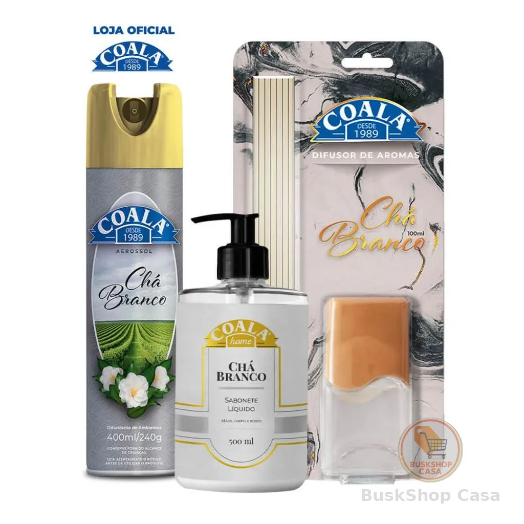 Kit Coala Aerossol + Sabonete + Difusor de Aromas - Chá Branco