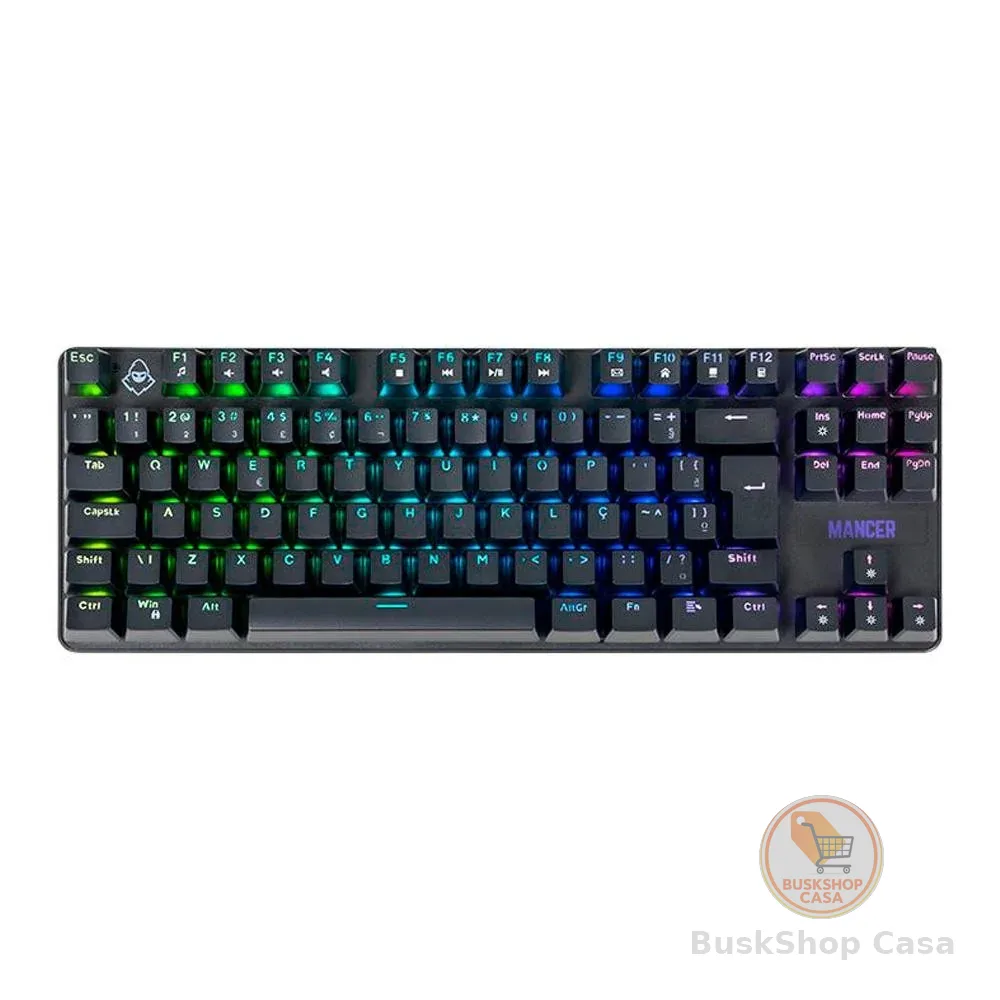 Teclado Mecanico Mancer Ghoul MK3, RGB, ABNT2, Switch Huano Vermelho, Preto, MCR-GHM3-RGB01RD