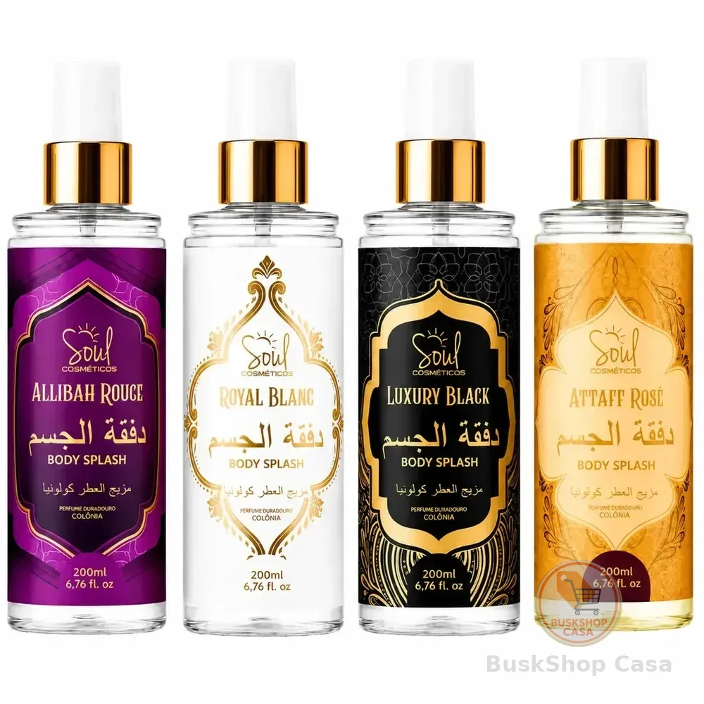 Body Splash Arabe C/4un 200ml Perfume Feminino De Luxo Alta Concentração