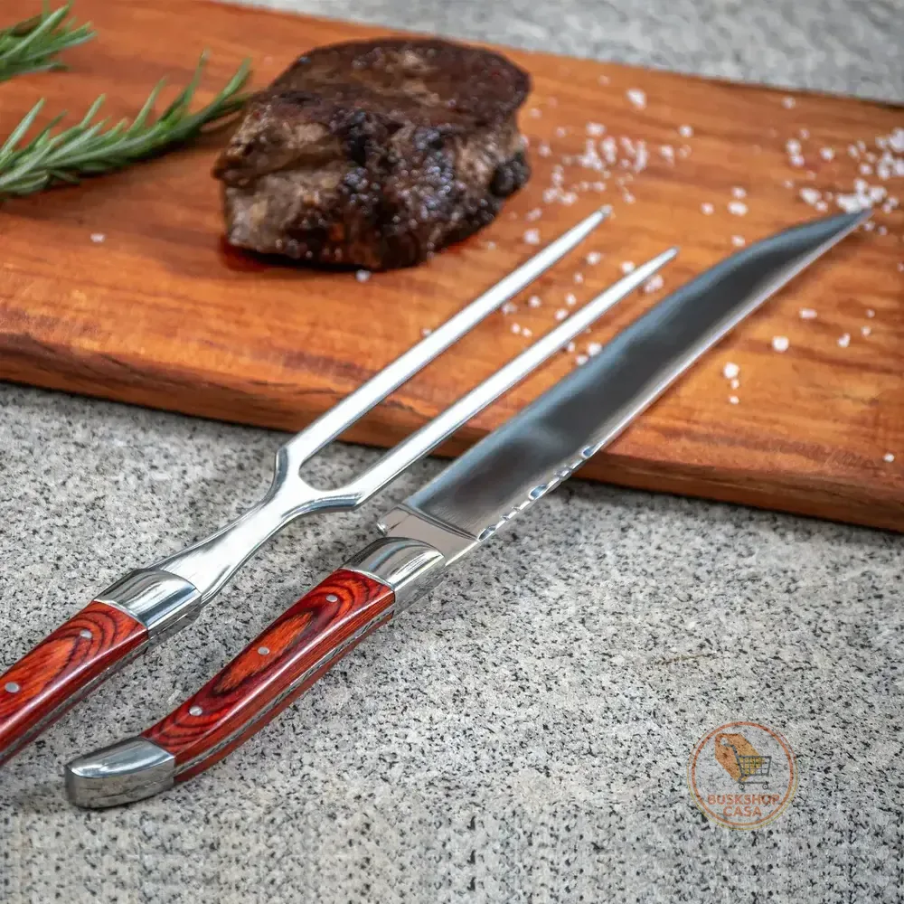 Kit Faca E Garfo Para Destrinchar Premium Laguiole La Maison