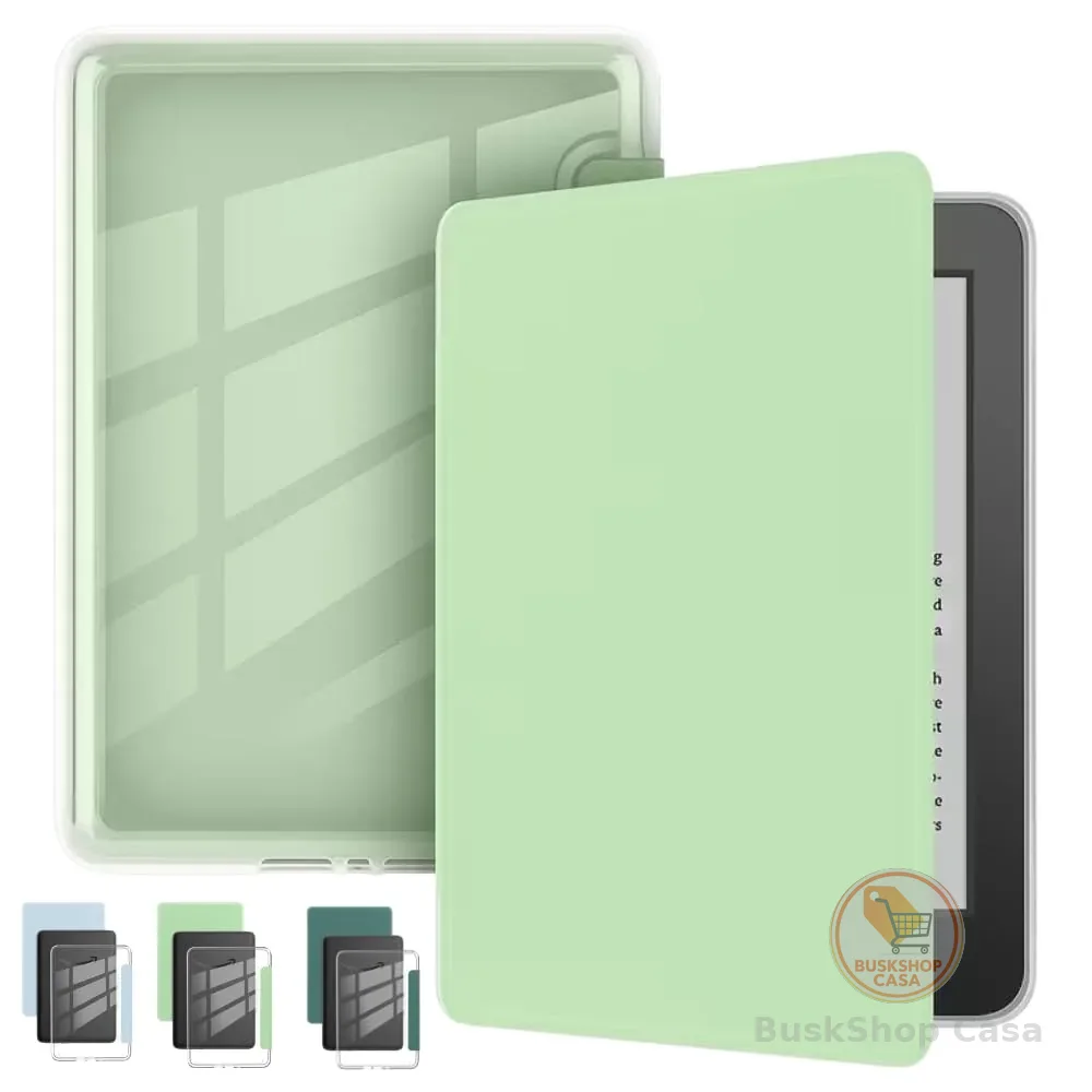 Capa Para Kindle 11ª Geração 2024 e 2022 (C2V2L3 e RS23CV) 6 Polegadas Acrílico Sistema de Hibernação - Fechamento Magnético (Verde Claro)