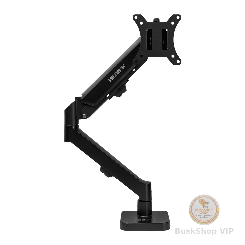 Suporte Articulado Para Monitor 13 a 32 Pistão a Gás Ajustável Zinnia Nimbo 110 Preto