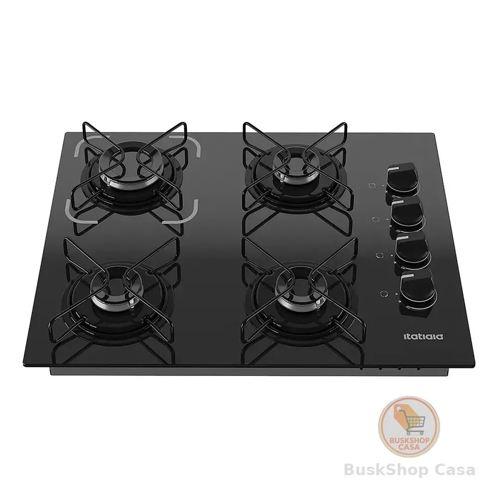 Cooktop 4 Bocas A Gás Itatiaia Itamega Preto Bivolt 127/220v